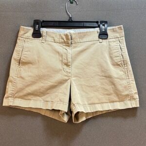 J Crew Women's Khaki Chino‎ Shorts Size 10 Flat Front Fair Trade Factory